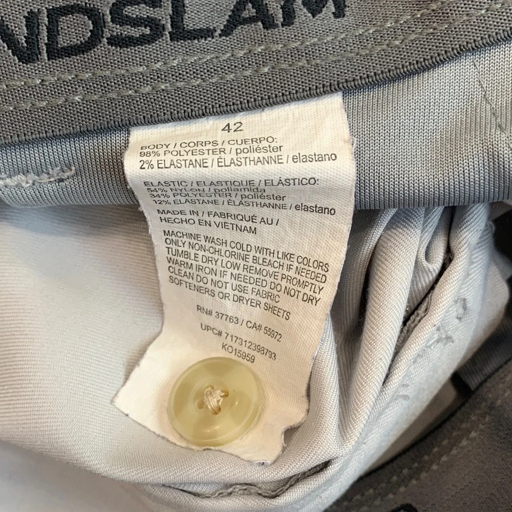 Grand Slam Men's Light White Flat-Front Golf Shorts Size 42x10